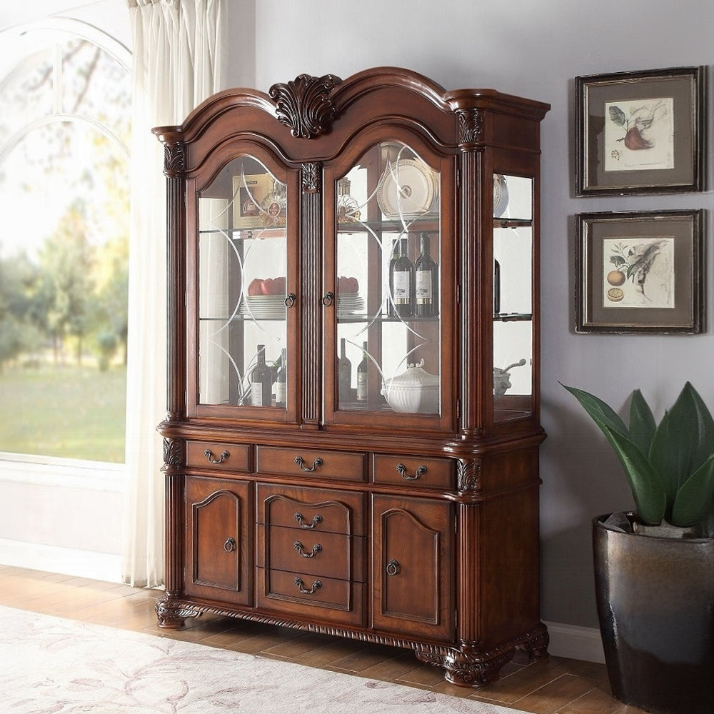 ACME Chateau De Ville 10-Piece Dining Set Include 1 Dining Extension Table, 6 Side Chairs, 2 Arm Chairs and 1 Buffet & Hutch
