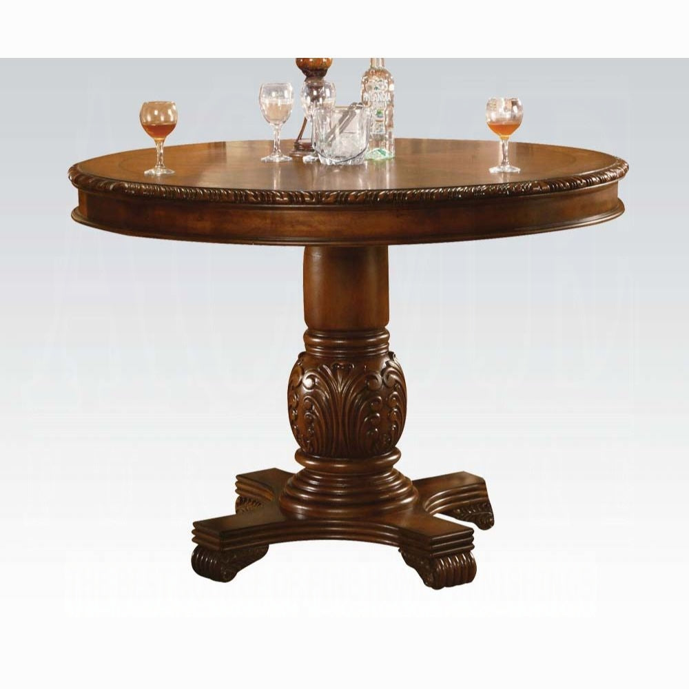 ACME Chateau de Ville 5-Piece Counter Height Dining Set, 1 Table and 4 Chairs, Cherry Finish