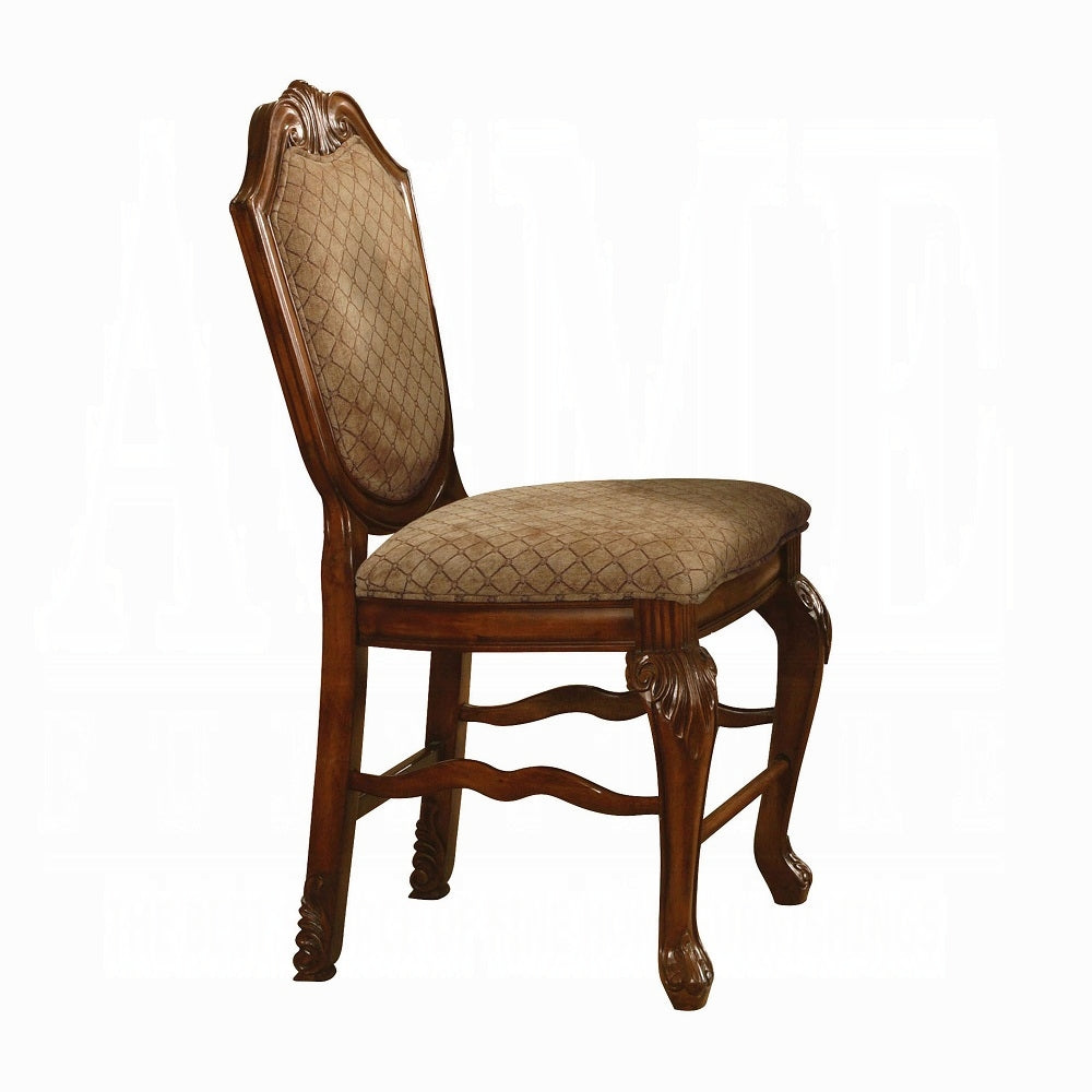 ACME Chateau de Ville 5-Piece Counter Height Dining Set, 1 Table and 4 Chairs, Cherry Finish