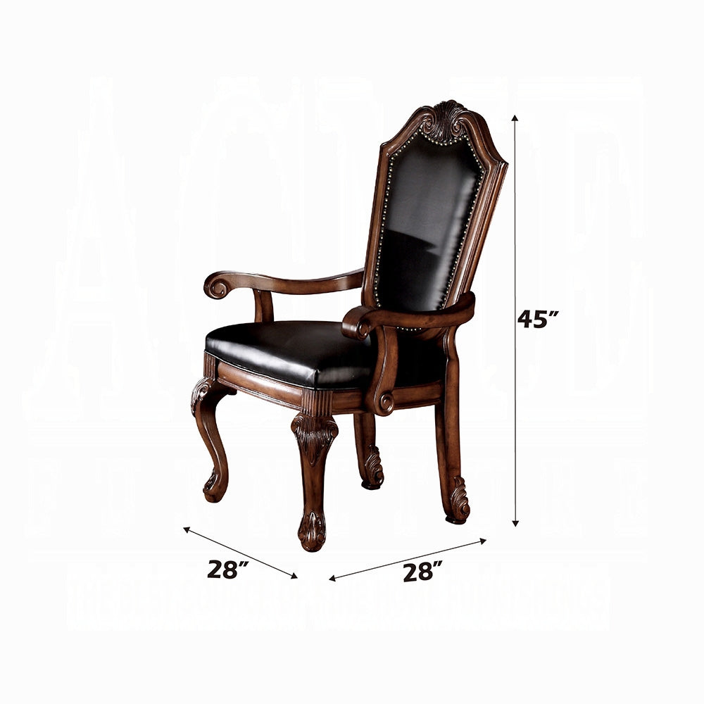 ACME Chateau De Ville 8-Piece Dining Set Include 1 Dining Extension Table, 4 Side Chairs, 2 Arm Chairs and 1 Buffet & Hutch