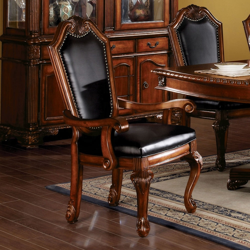 ACME Chateau De Ville 8-Piece Dining Set Include 1 Dining Extension Table, 4 Side Chairs, 2 Arm Chairs and 1 Buffet & Hutch