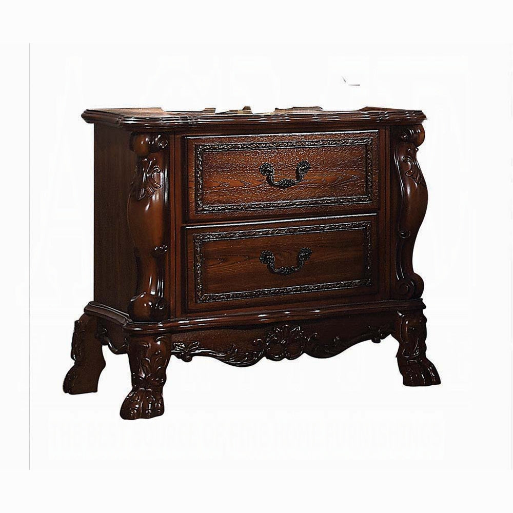 ACME Dresden 6 Piece Luxury Solid Wood Bedroom Set Includes Bed, Dresser, Chest, 2 x Nightstand and Mirror, Boxspring Required