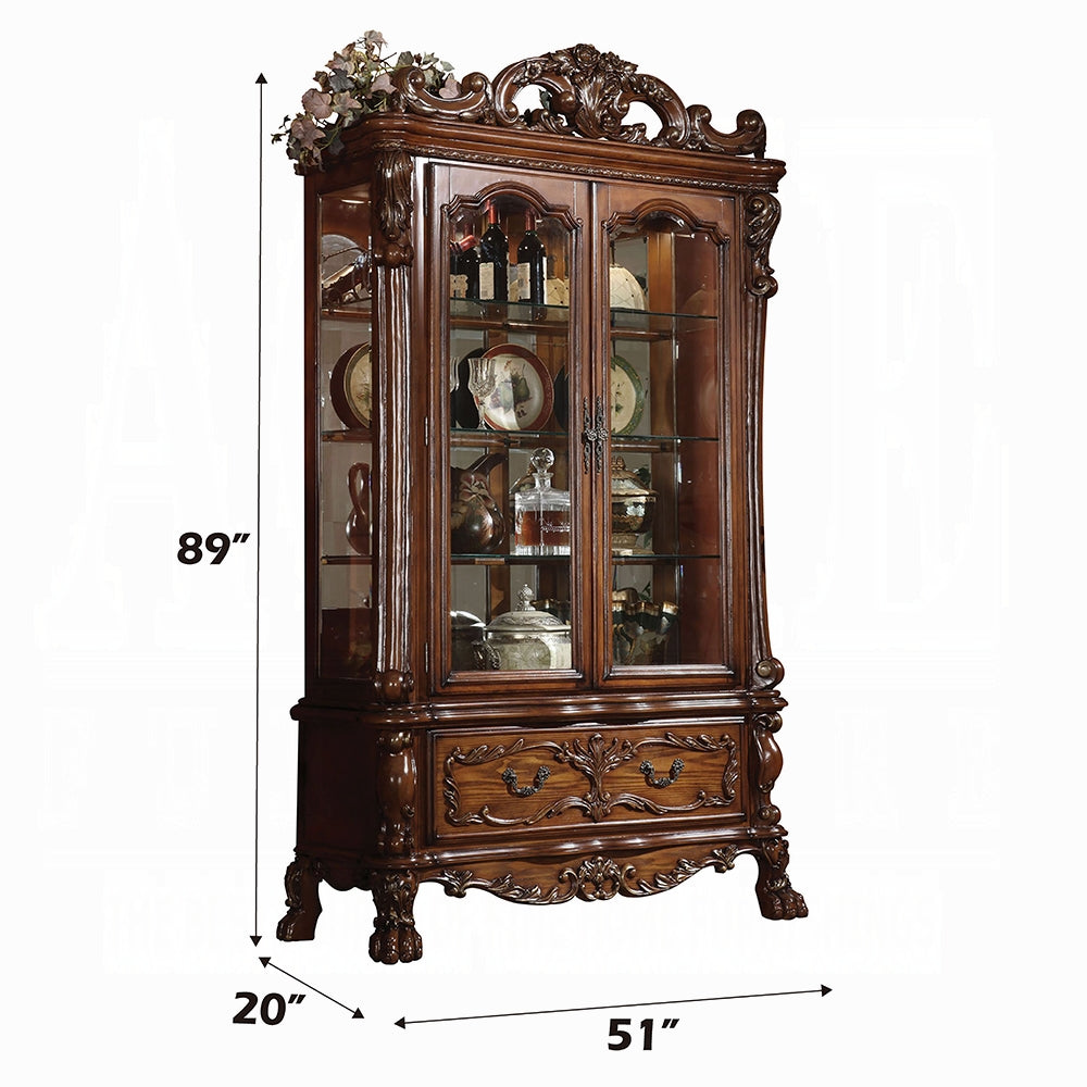 ACME Dresden Curio Cherry Oak Finish 12158