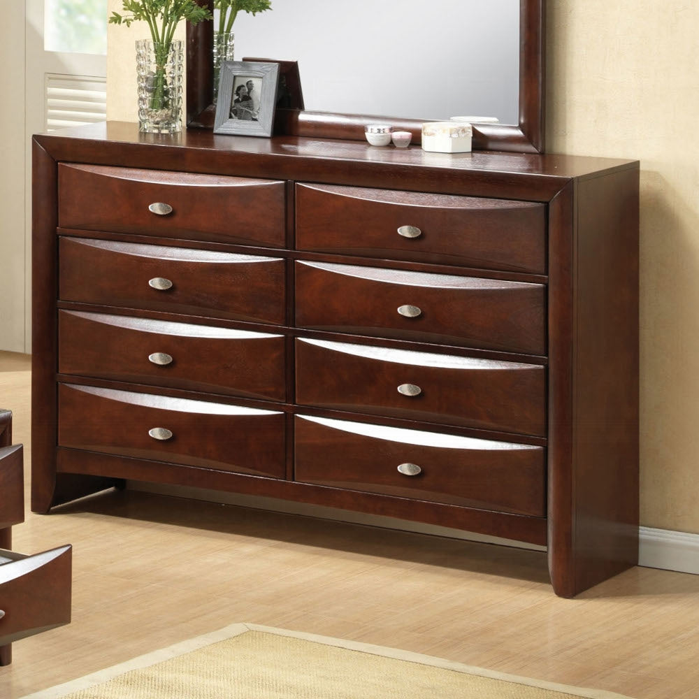 ACME Ireland Collection 5-Piece Bedroom Set, Bed Frame, Chest, Dresser, Nightstand and Mirror