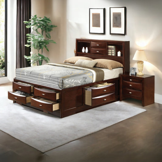 ACME Ireland Collection 5-Piece Bedroom Set, Bed Frame, Chest, Dresser, Nightstand and Mirror