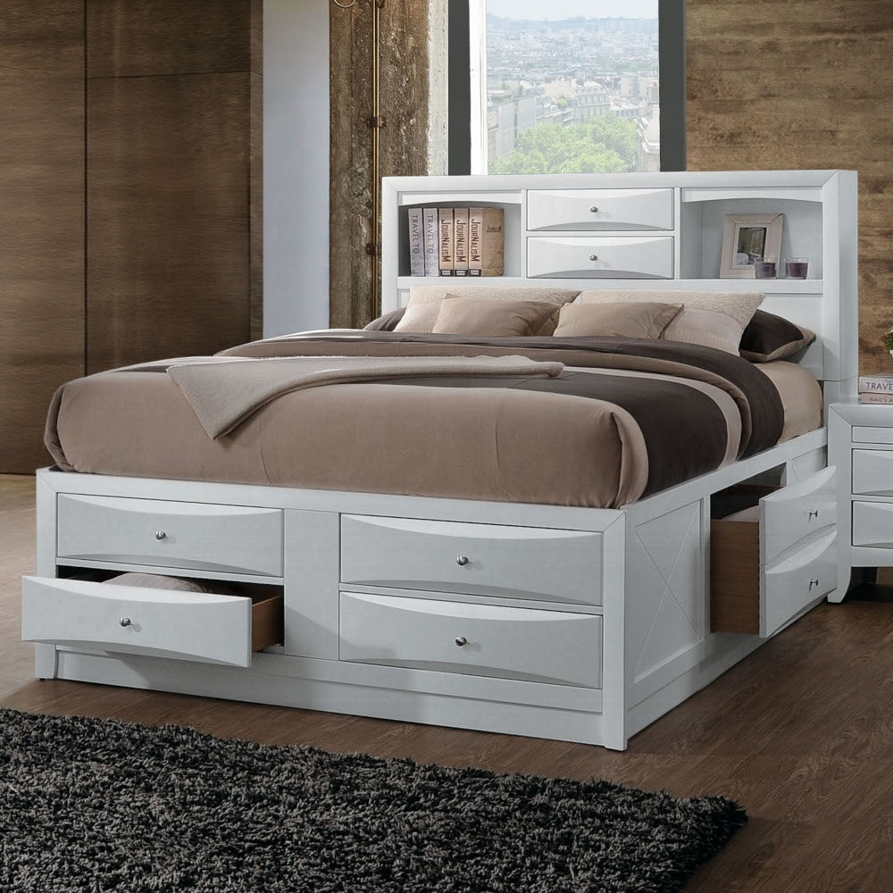 ACME Ireland Collection 5-Piece Bedroom Set, Bed Frame, Chest, Dresser, Nightstand and Mirror