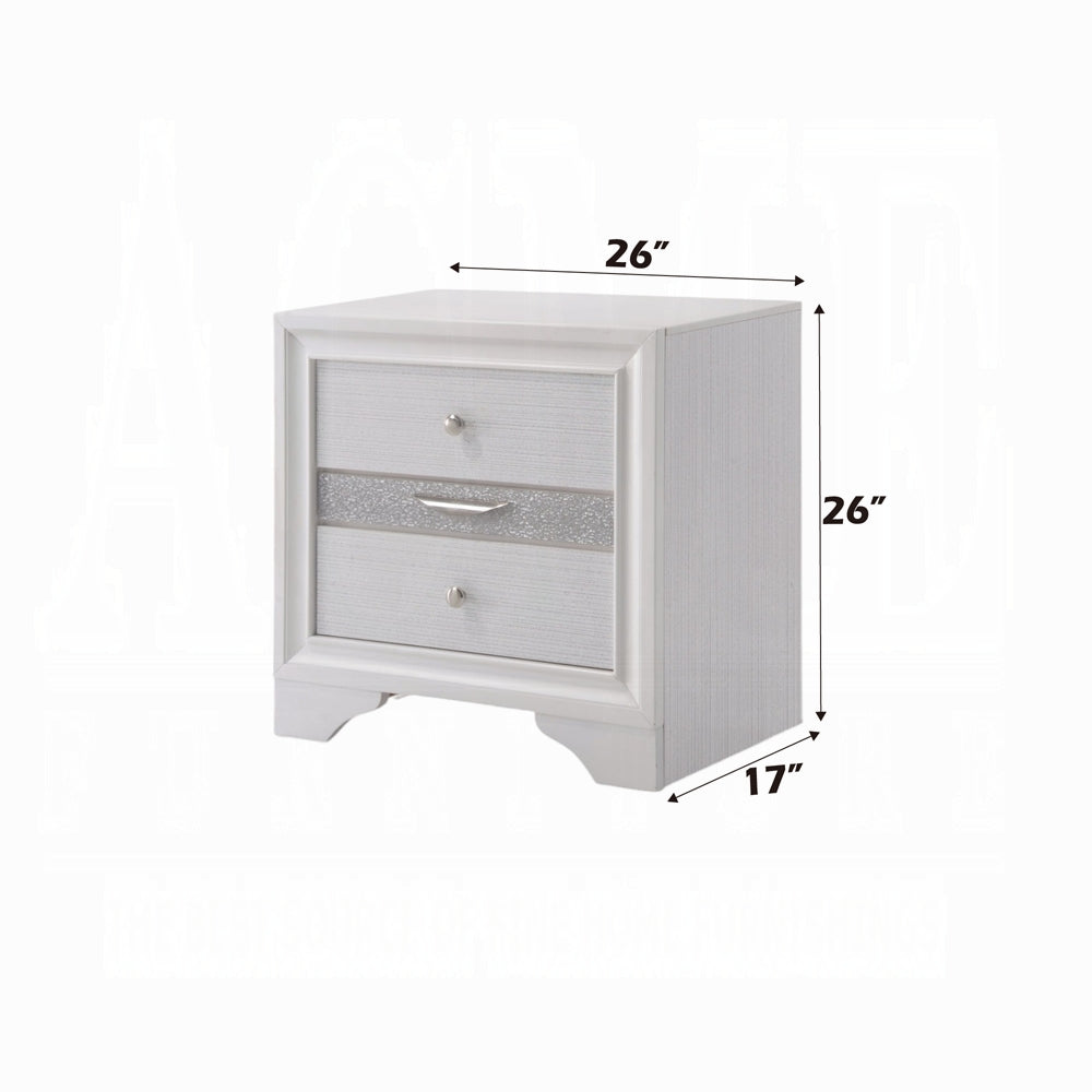 ACME Naima Collection 5-Piece Wooden Bedroom Set Bed Frame, Dresser, Chest, Nightstand and Mirror, Box Spring Not Required