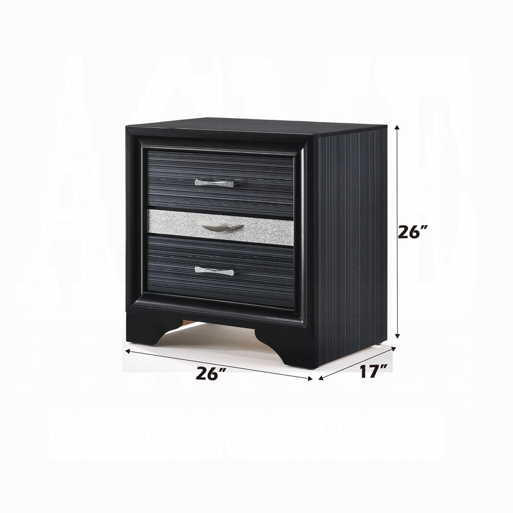 ACME Naima Collection 5-Piece Wooden Bedroom Set Bed Frame, Dresser, Chest, Nightstand and Mirror, Box Spring Not Required