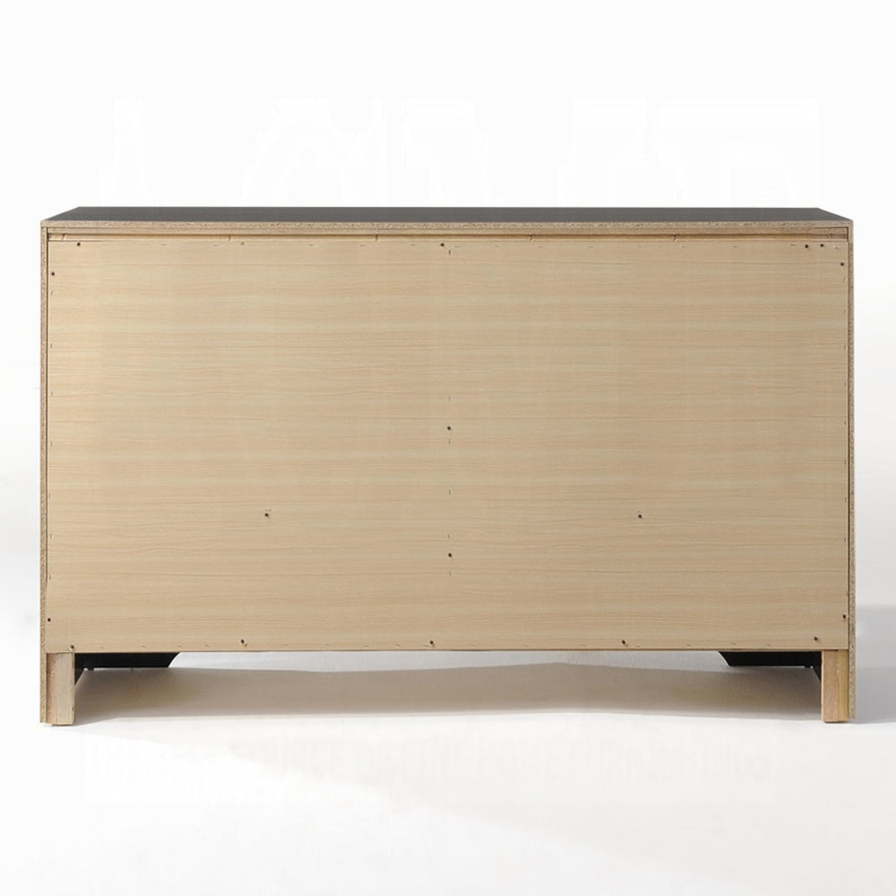 ACME Naima Collection 5-Piece Wooden Bedroom Set Bed Frame, Dresser, Chest, Nightstand and Mirror, Box Spring Not Required