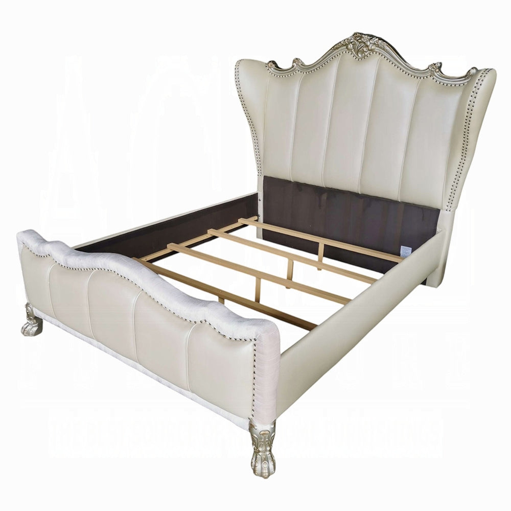 ACME Dresden Luxurious Bed, Pearl White