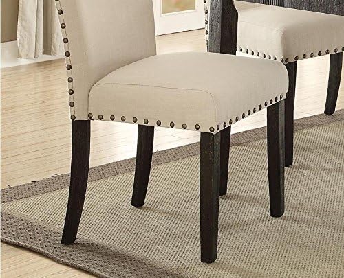 ACME Nolan 7-ps Casual Dining Table Set Include 1 Dining Table, 6 Side Chairs, 7-Person Marble Dining Set (Round)