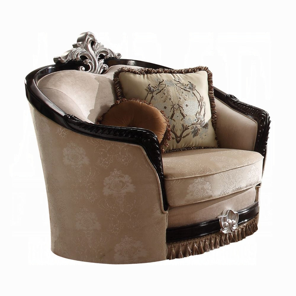 ACME Ernestine 4-Piece Living Room Set Include Sofa w/ 7 Pillows, Loveseat w/ 5 Pillows, Chair w/ 2 Pillows and Coffee Table
