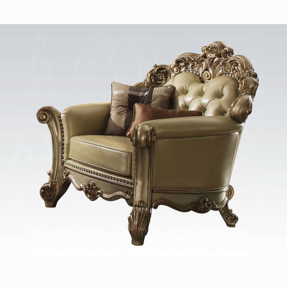 ACME Vendome Colletion 4-Piece Living Room Set Include Sofa, Loveseat, Chair and Coffee Table, Finish: