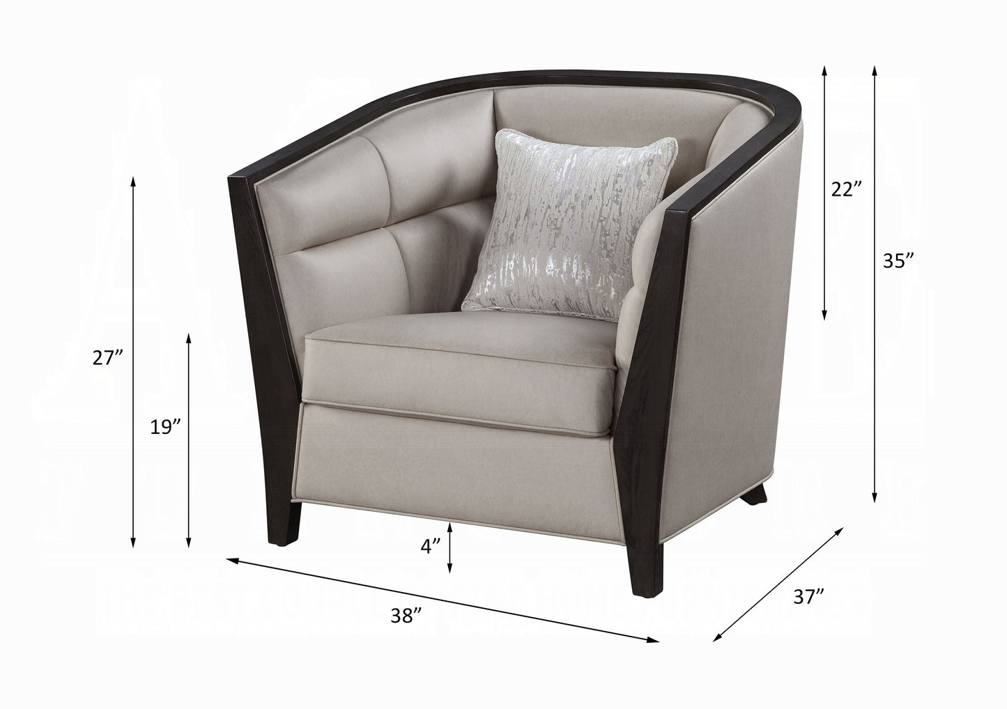 ACME Zemocryss Colletion 4-Piece Living Room Set Include Sofa, Loveseat, Chair and Coffee Table, Beige Fabric