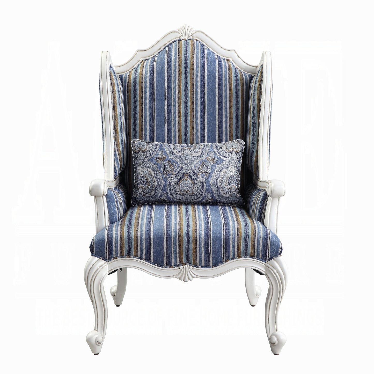 ACME Ciddrenar Collection 3-Piece Living Room Set Include Sofa, Loveseat and Chair, Fabric & White Finish