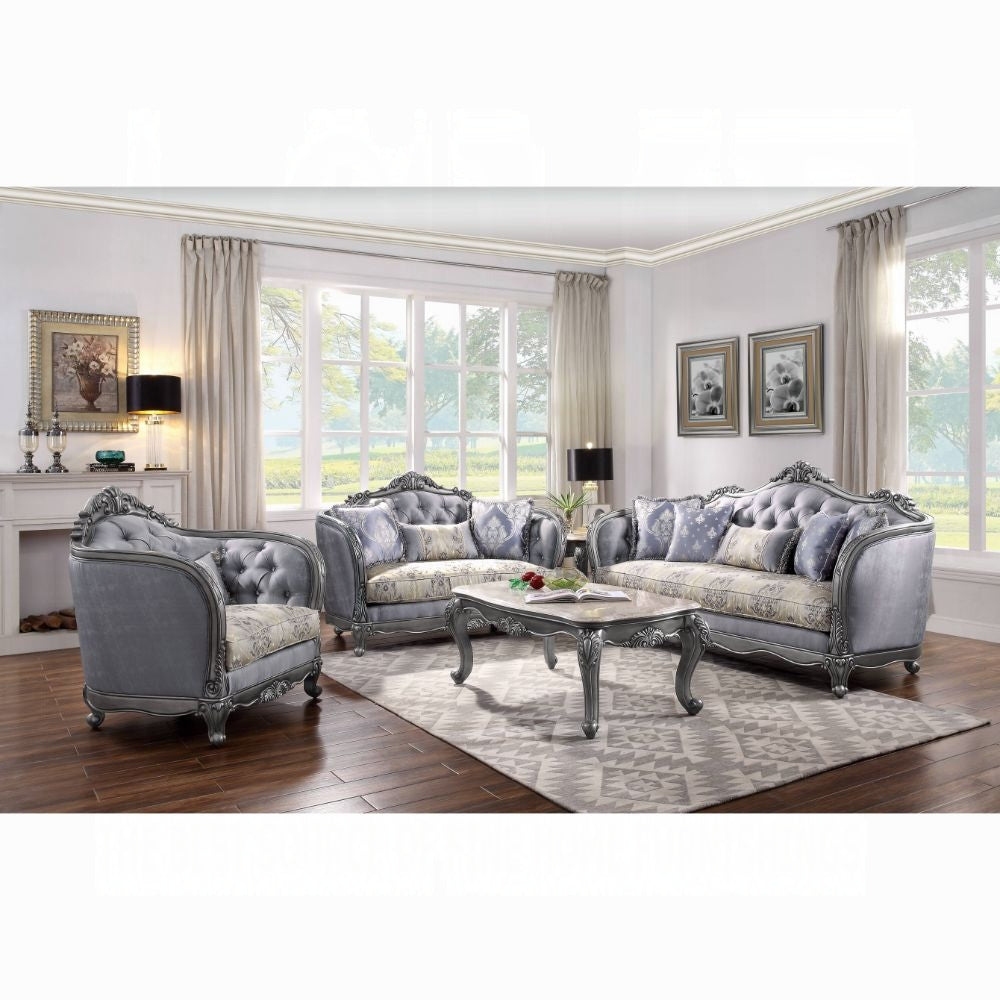 ACME Ariadne Collection 4-Piece Living Room Set Include Sofa, Loveseat, Chair and Coffee Table, Formal Furniture Set