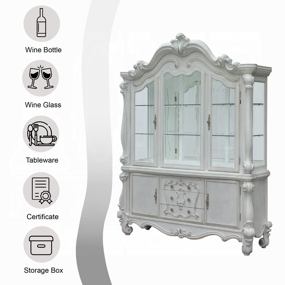 ACME Versailles Buffet & Hutch, Bone White, 61134