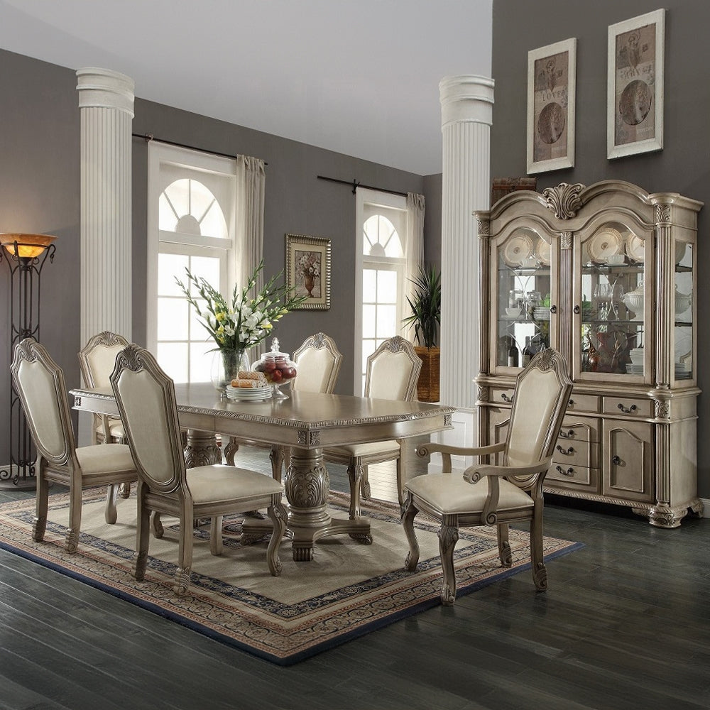 ACME Chateau De Ville Buffet & Hutch Antique White Finish 64069A