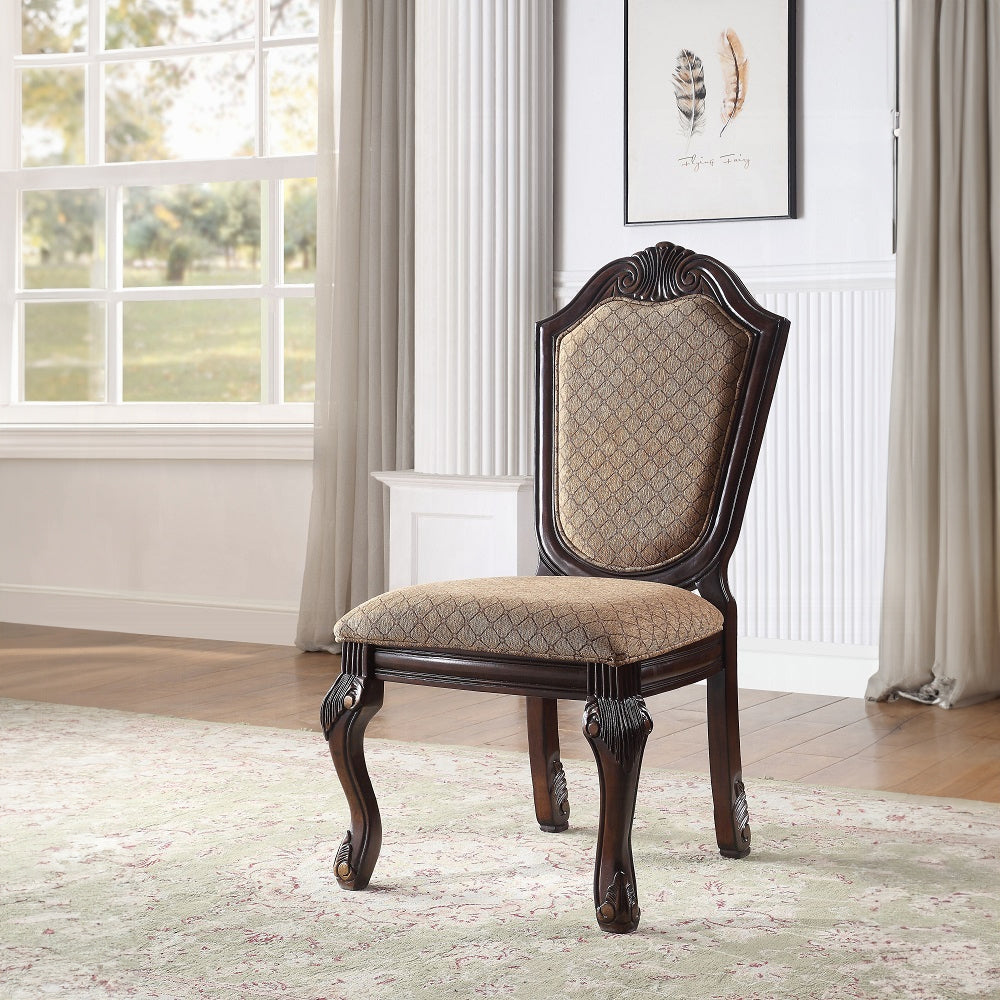 ACME Chateau De Ville 8-Piece Dining Set Include 1 Dining Extension Table, 4 Side Chairs, 2 Arm Chairs and 1 Buffet & Hutch