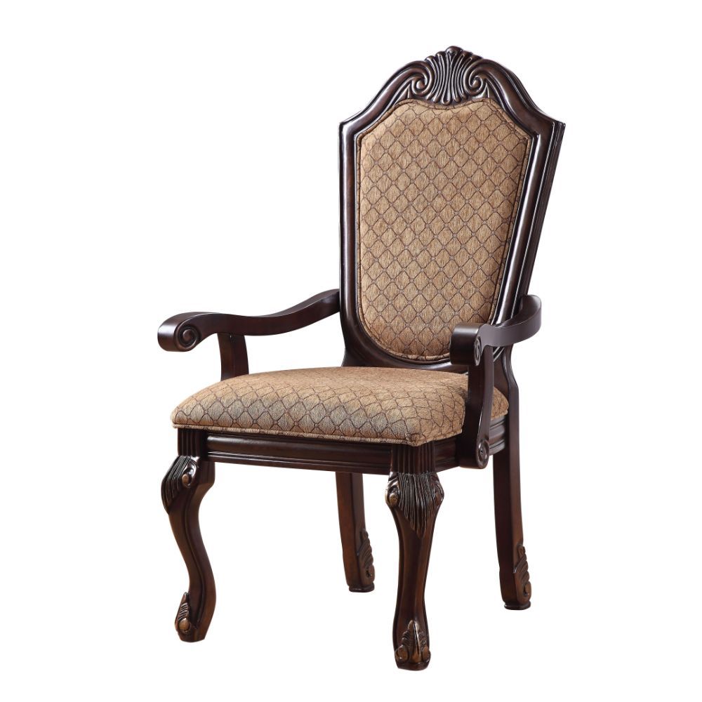 ACME Chateau De Ville 8-Piece Dining Set Include 1 Dining Extension Table, 4 Side Chairs, 2 Arm Chairs and 1 Buffet & Hutch