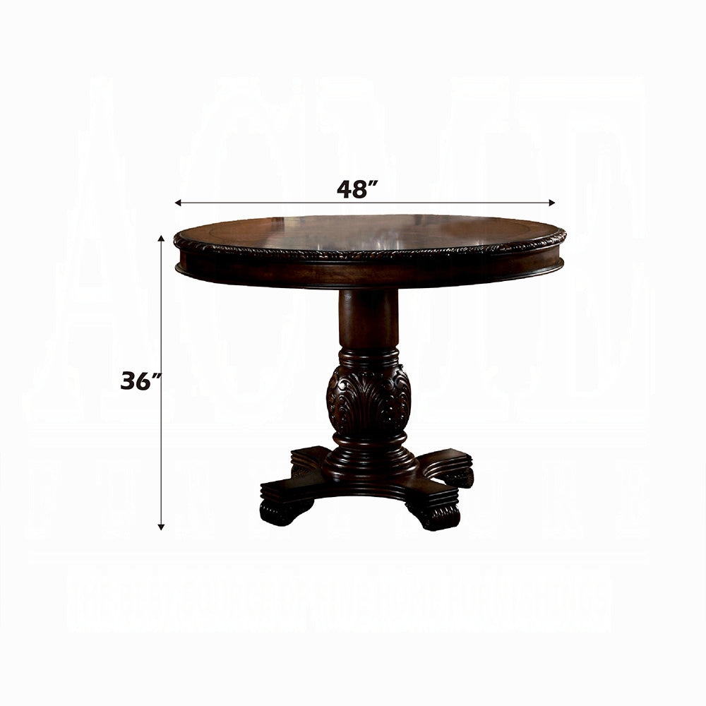 ACME Chateau de Ville 5-Piece Counter Height Dining Set, 1 Table and 4 Chairs, Cherry Finish