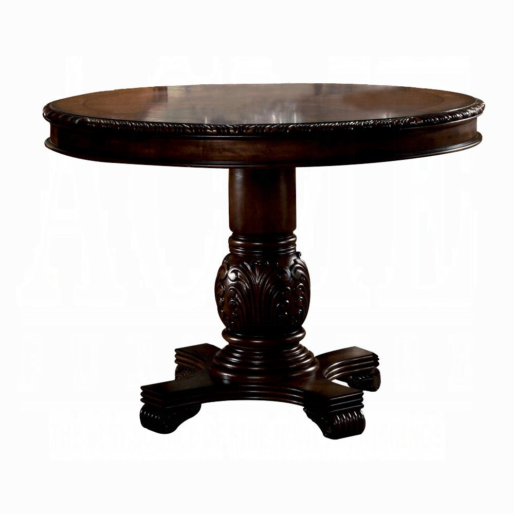 ACME Chateau de Ville 5-Piece Counter Height Dining Set, 1 Table and 4 Chairs, Cherry Finish