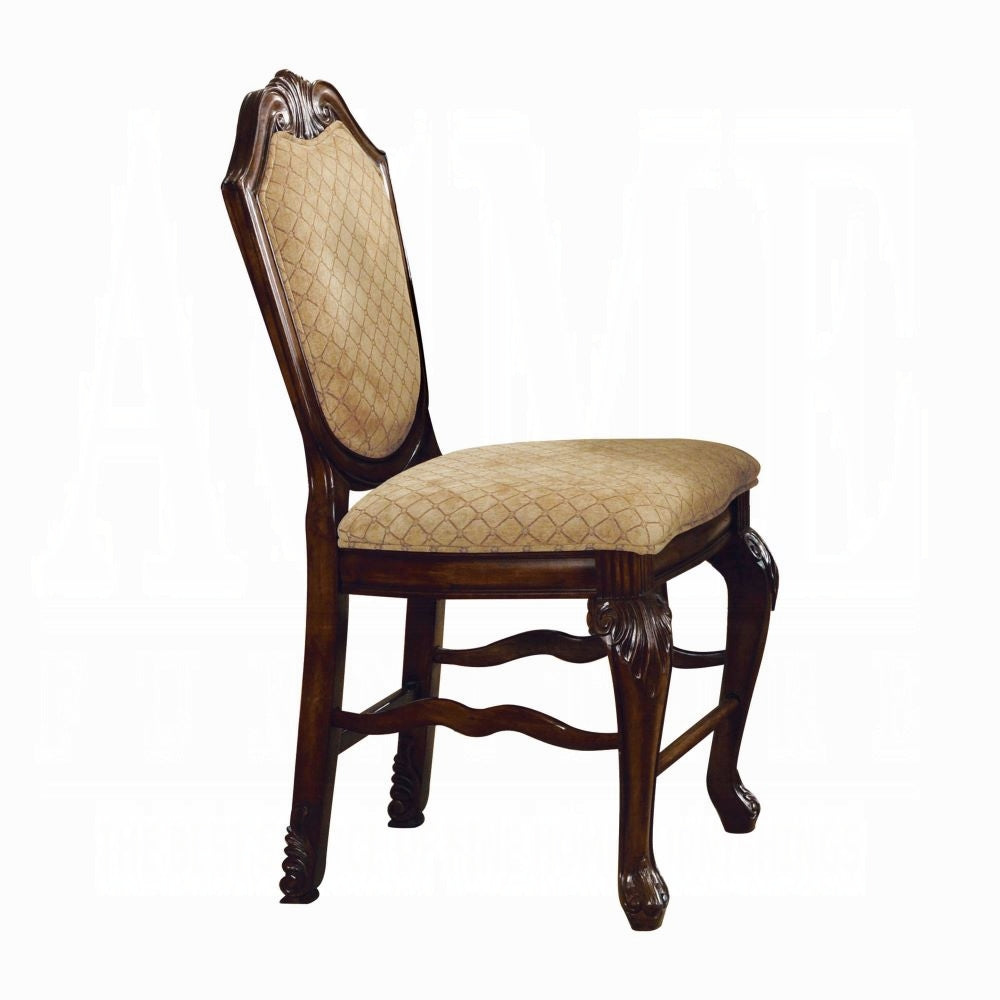 ACME Chateau de Ville 5-Piece Counter Height Dining Set, 1 Table and 4 Chairs, Cherry Finish