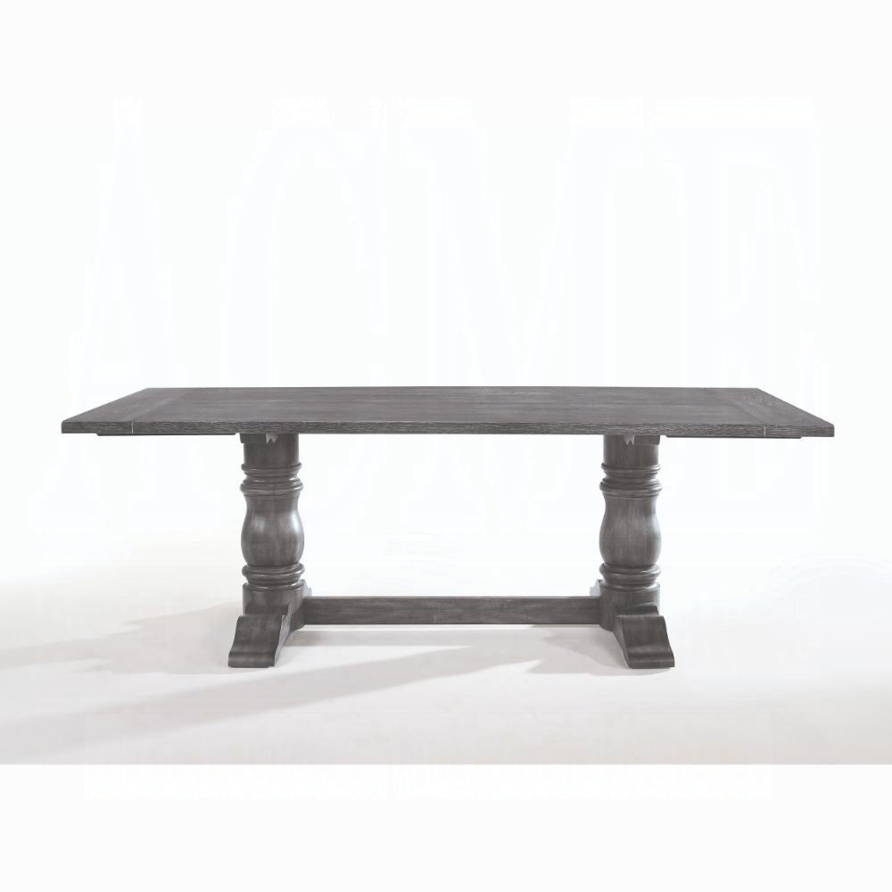 ACME Leventis 7-ps Casual Dining Table Set Include 1 Dining Table, 6 Side Chairs, 6 -Person Dining Set