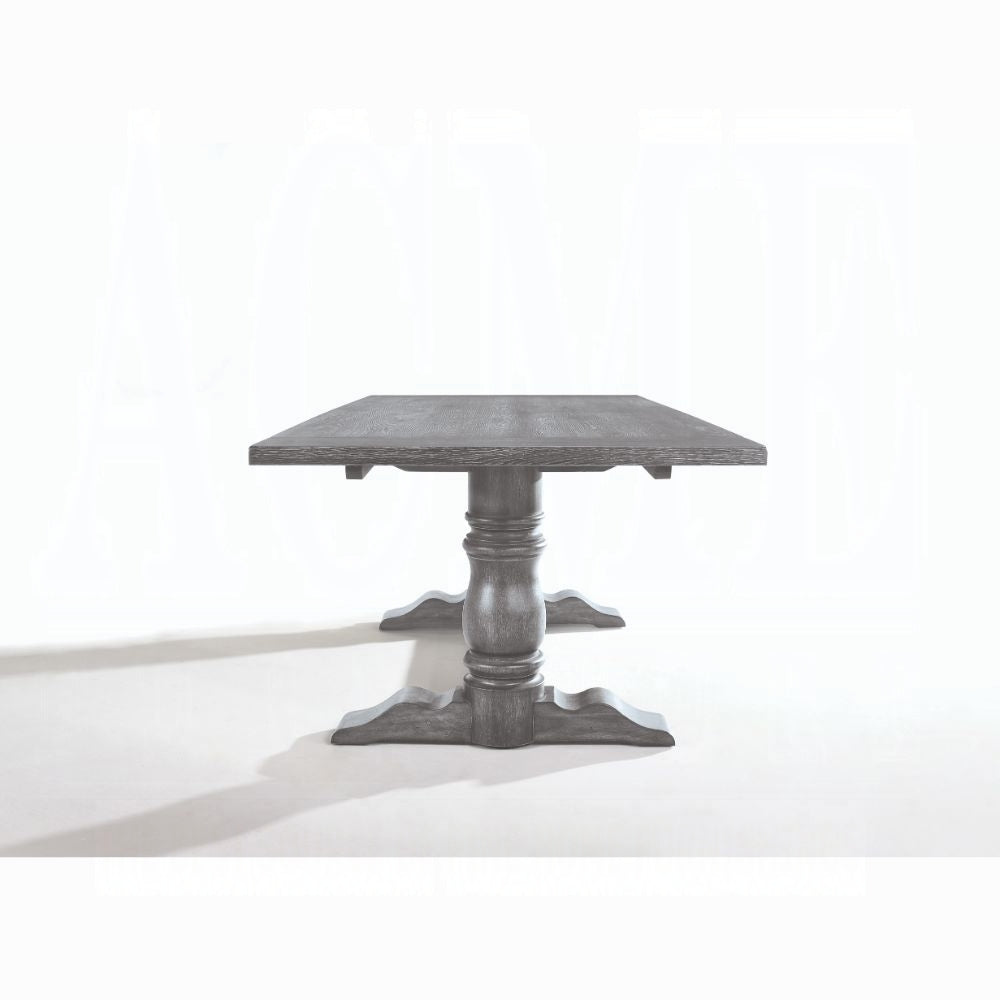 ACME Leventis 7-ps Casual Dining Table Set Include 1 Dining Table, 6 Side Chairs, 6 -Person Dining Set