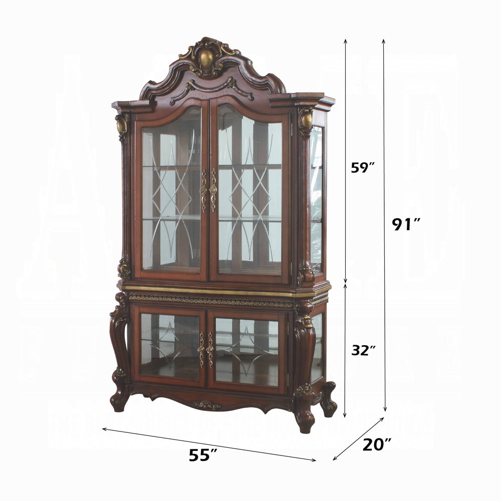ACME Picardy Curio Honey Oak Finish 68229