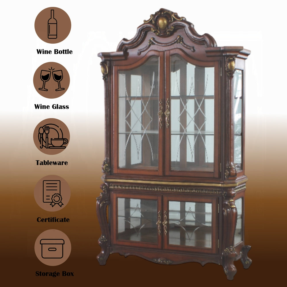 ACME Picardy Curio Honey Oak Finish 68229