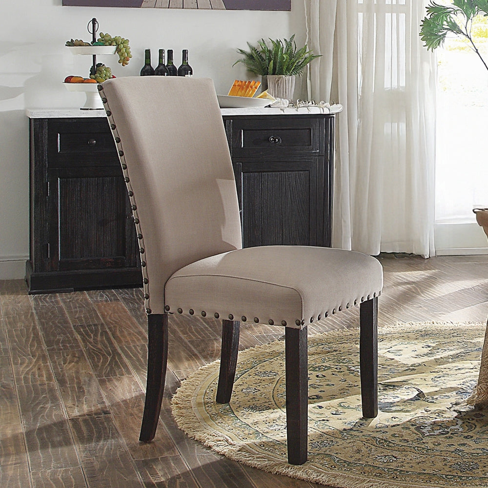 ACME 7-ps Casual Dining Table Set Include 1 Dining Table, 6 Side Chairs, 7-Person Marble Dining Set, Rectangular