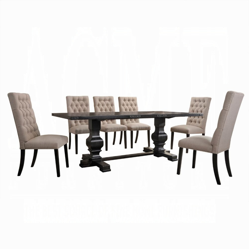 ACME Morland 9-ps Dining Table Set Includes 1 Dining Table and 8 Side Chairs, Set for 8-Person