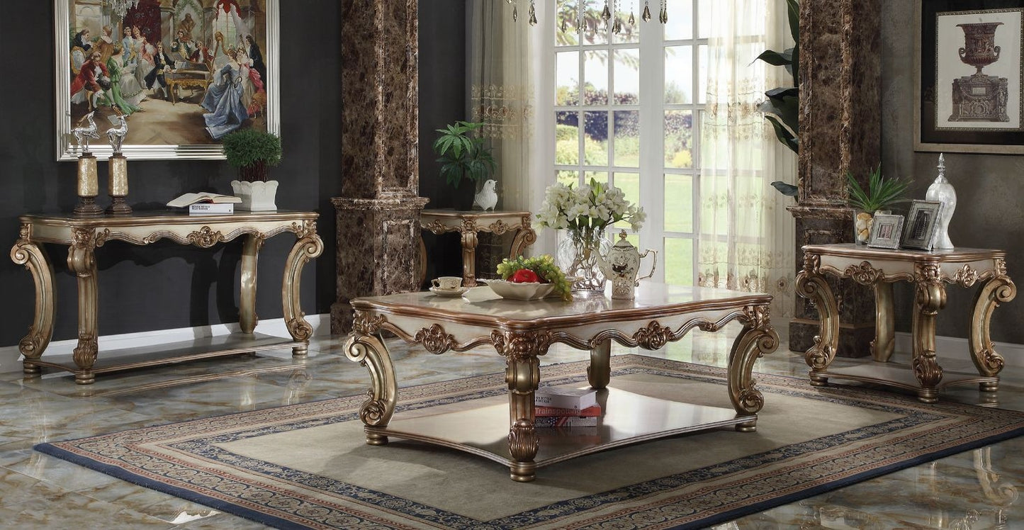 ACME Vendome Colletion 4-Piece Living Room Set Include Sofa, Loveseat, Chair and Coffee Table, Finish: