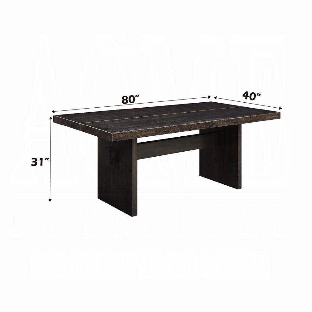 ACME Jaramillo 7-Piece Wooden Dining Table Set for 6 Including 1 Table and 6 Chairs