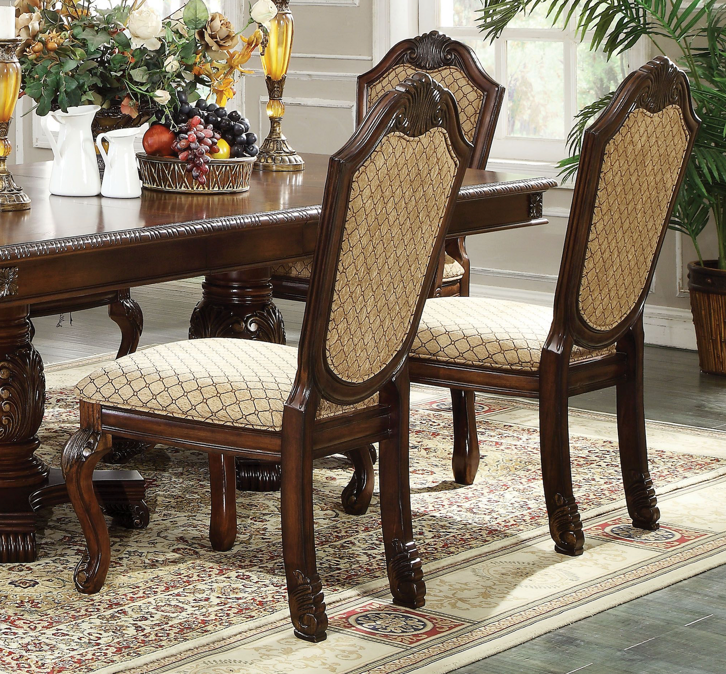 ACME Traditional 9-Piece Dining Room Set with Dining Extendable Table, 6 Side Chairs and 2 Arm Chairs, Set for 8 Persons