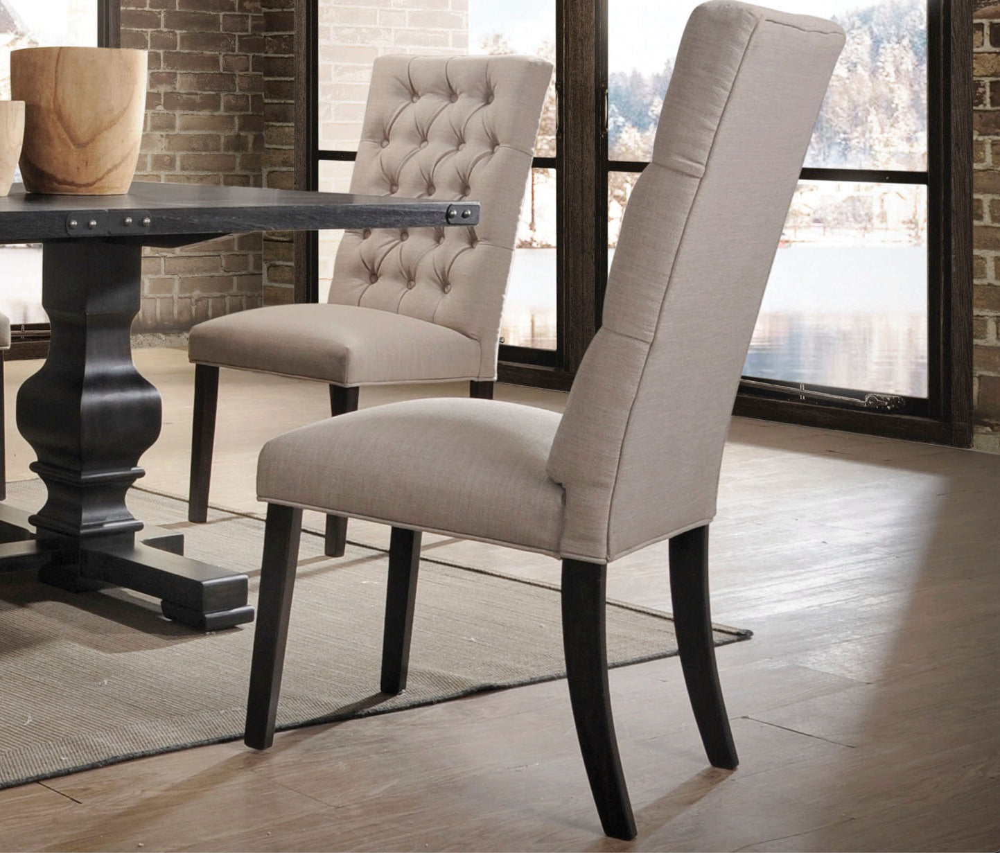 ACME Morland 9-ps Dining Table Set Includes 1 Dining Table and 8 Side Chairs, Set for 8-Person