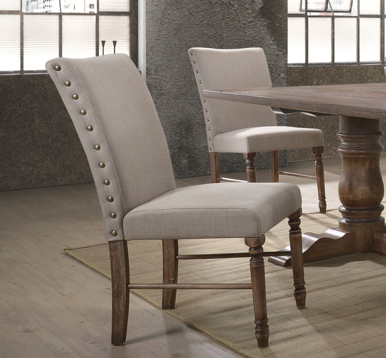 ACME Leventis 9-ps Dining Table Set Includes 1 Dining Table and 8 Side Chairs, Set for 8-Person