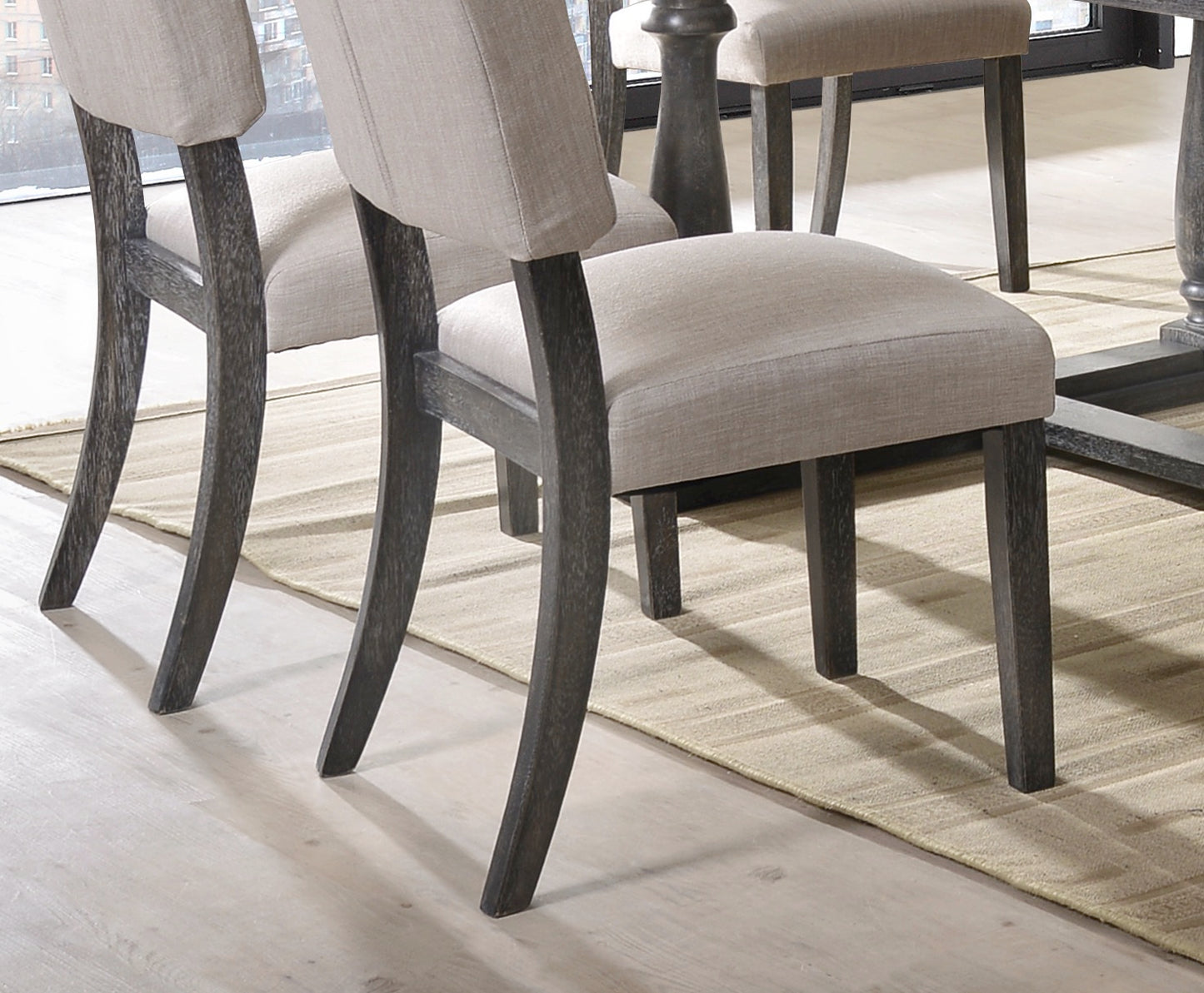 ACME Bernard 7-ps Casual Dining Table Set Include 1 Dining Table, 6 Side Chairs, 6 -Person Dining Set