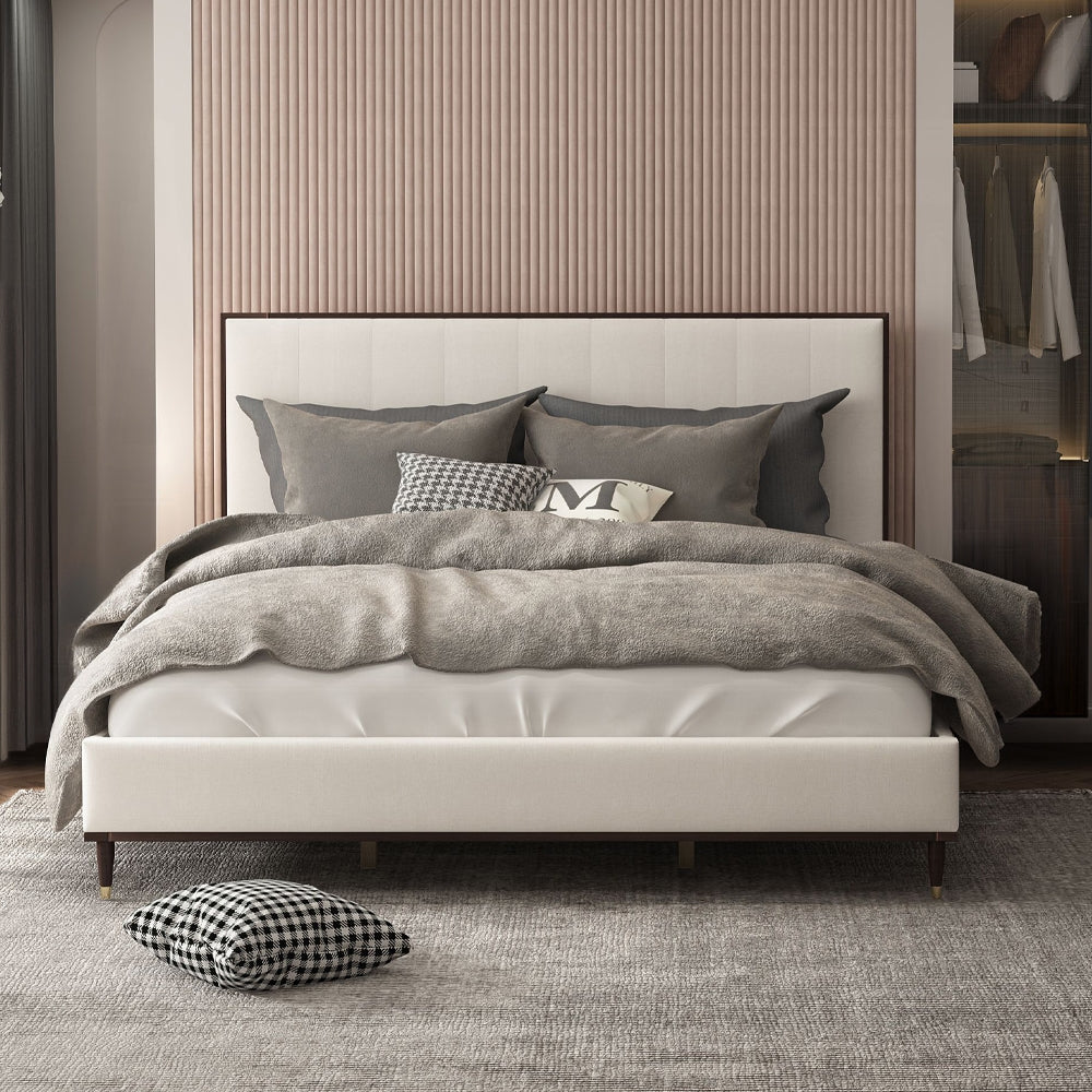 ACME Carena 6-Piece Modern Luxury Bedroom Set Includes Panel Bed, Dresser, Chest, 2x Nightstands and Mirror, Box Spring Required