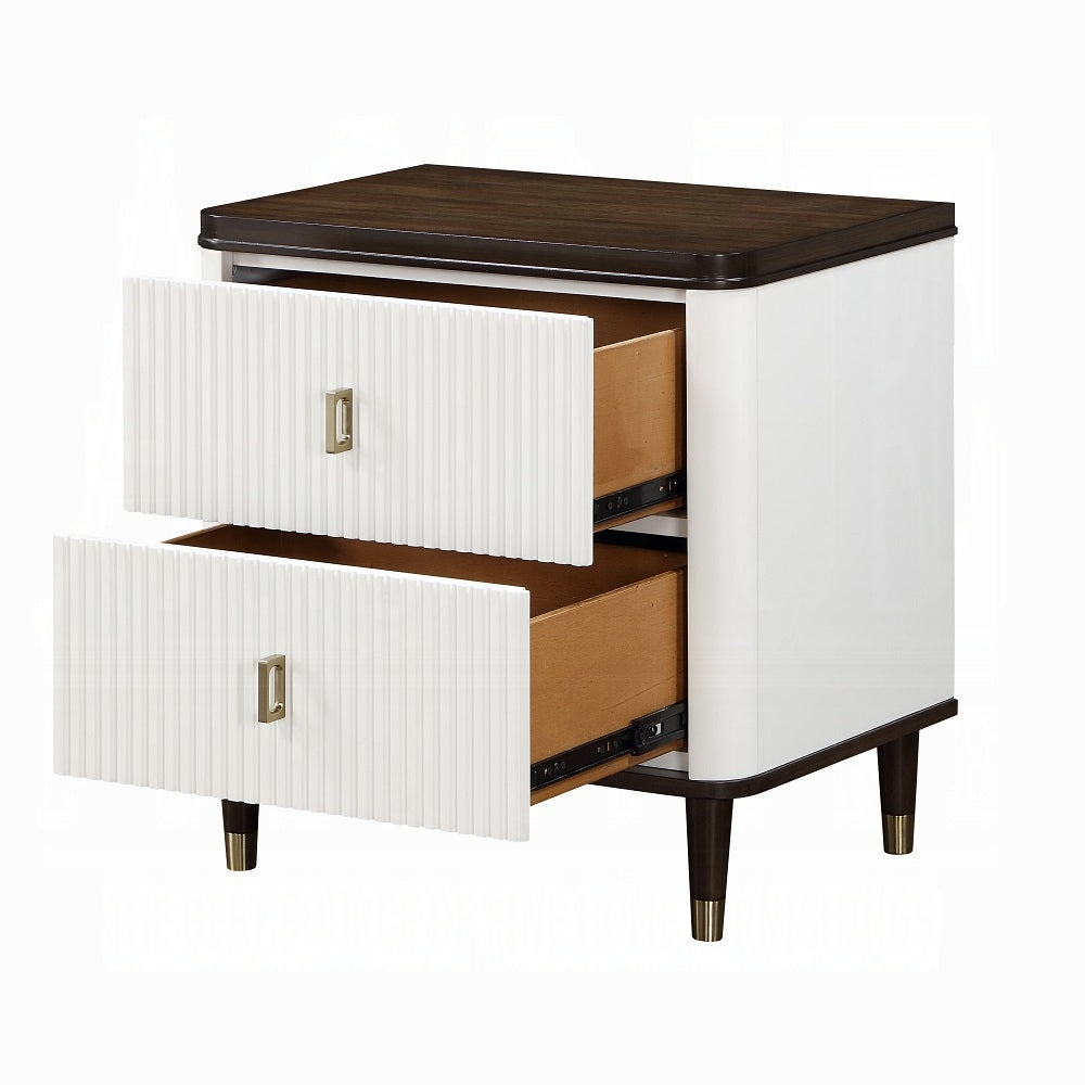 ACME Carena 6-Piece Modern Luxury Bedroom Set Includes Panel Bed, Dresser, Chest, 2x Nightstands and Mirror, Box Spring Required