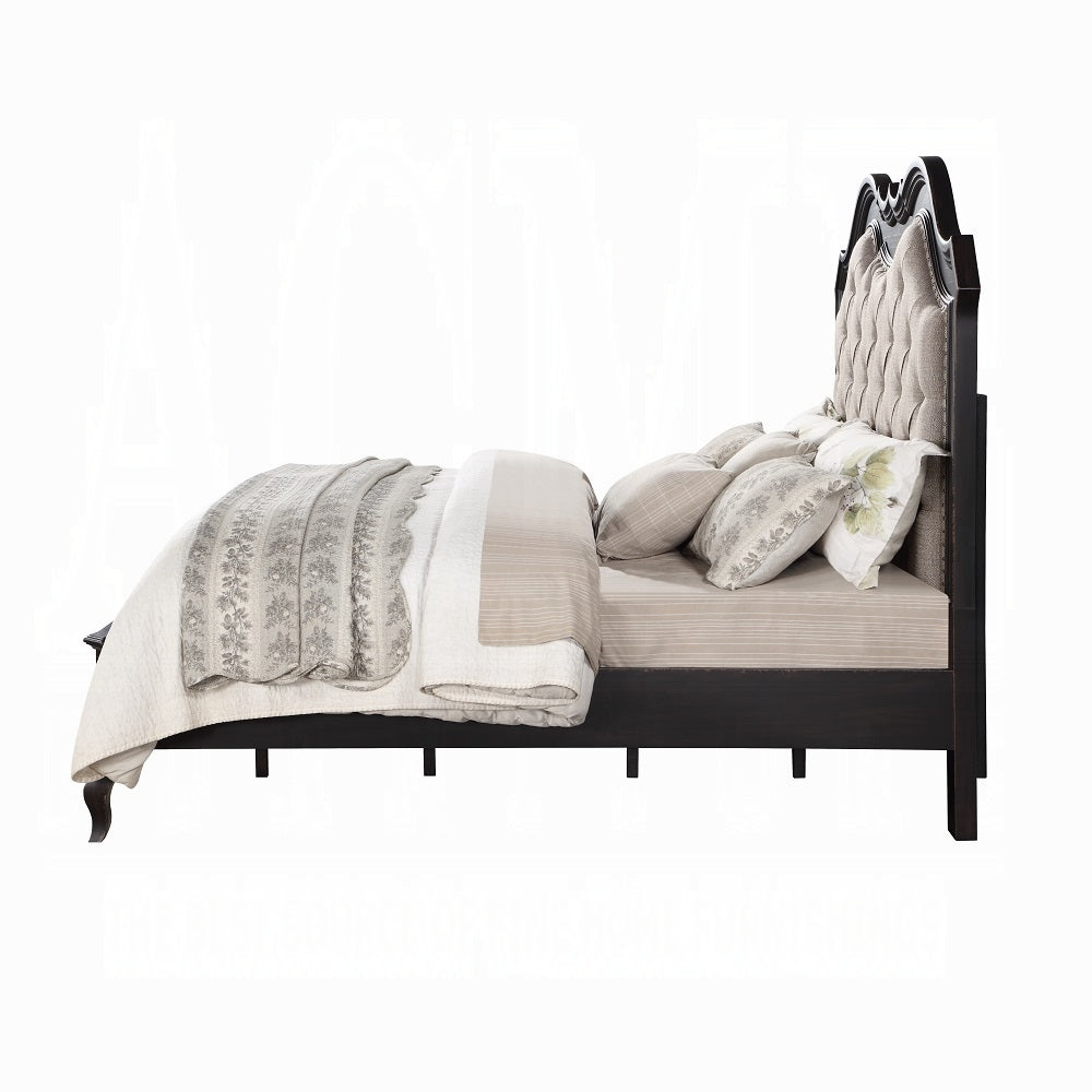 ACME Chelmsford 6-Piece Contemporary Solid Wood Bedroom Set Includes Panel Bed, Assembled Dresser, Assembled Chest, 2xAssembled Nightstand and Mirror, Box Spring Required