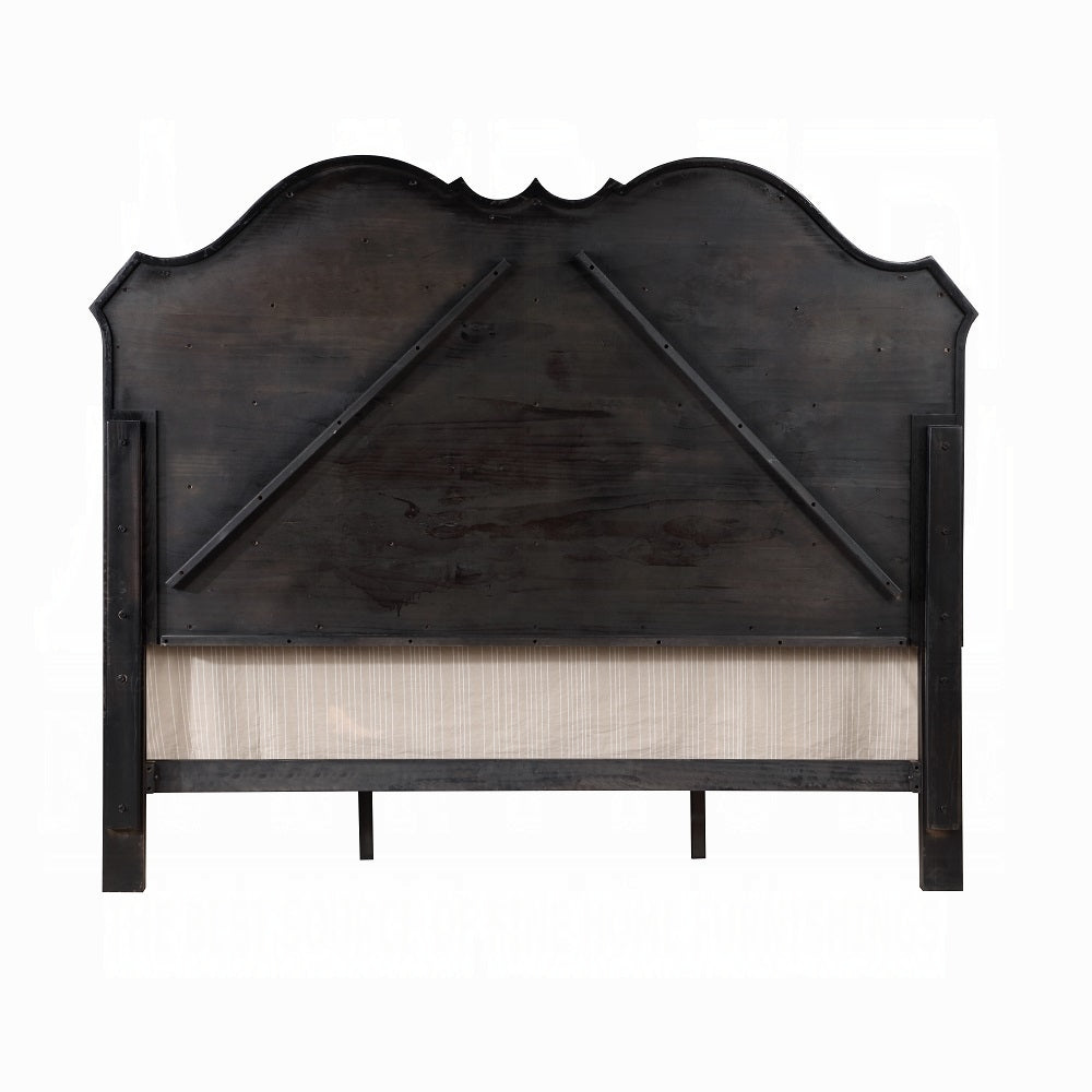 ACME Chelmsford 6-Piece Contemporary Solid Wood Bedroom Set Includes Panel Bed, Assembled Dresser, Assembled Chest, 2xAssembled Nightstand and Mirror, Box Spring Required
