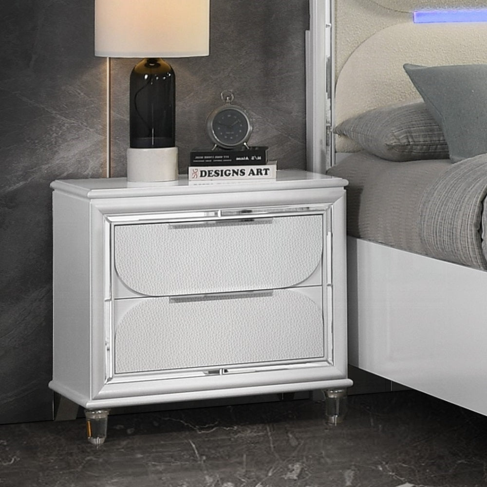 ACME Tarian 6-Piece Modern Luxury Bedroom Set Includes Panel Bed w/Led & Storage, Assembled Dresser, Assembled Chest, 2xAssembled Nightstands and Mirror, Box Spring Not Required