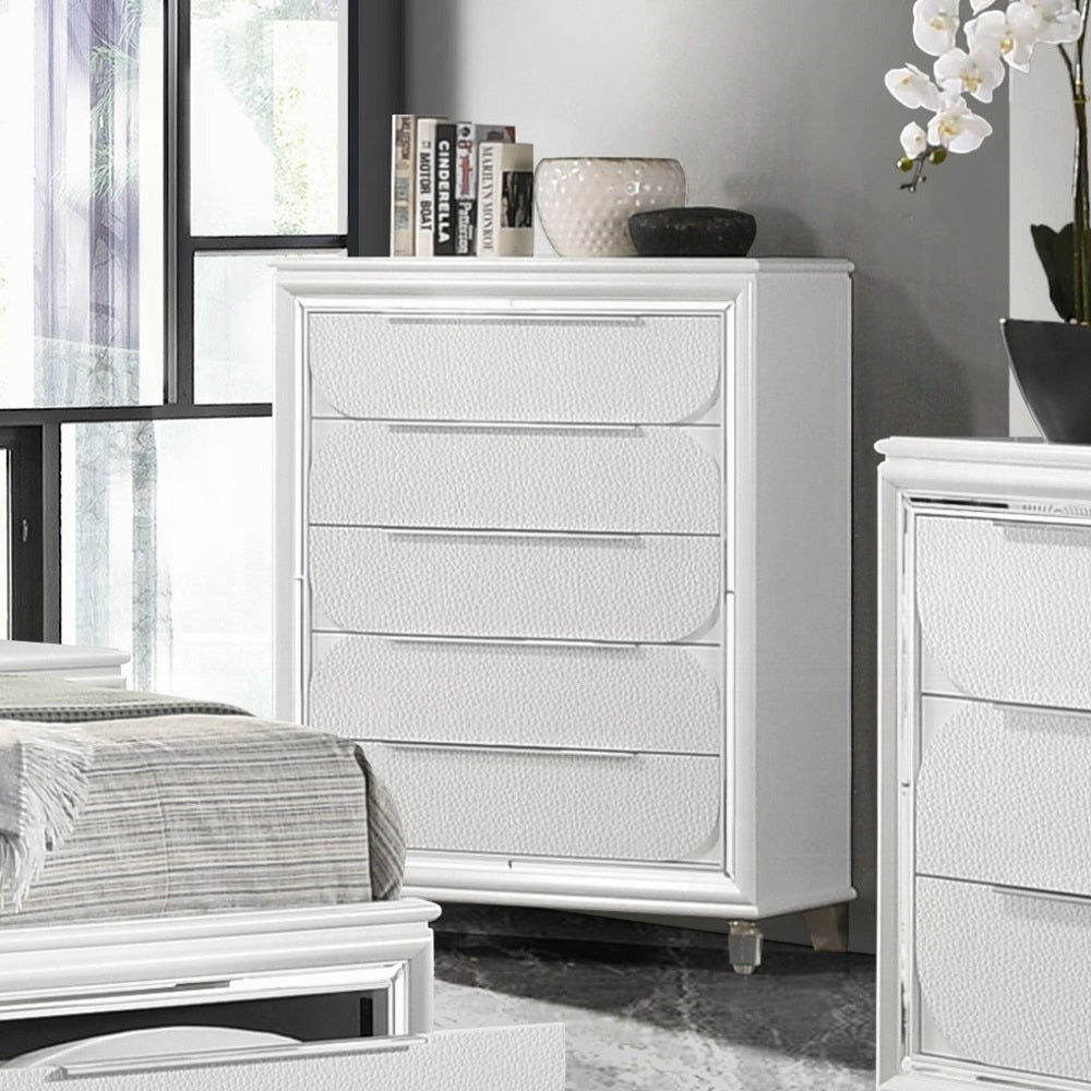 ACME Tarian 6-Piece Modern Luxury Bedroom Set Includes Panel Bed w/Led & Storage, Assembled Dresser, Assembled Chest, 2xAssembled Nightstands and Mirror, Box Spring Not Required