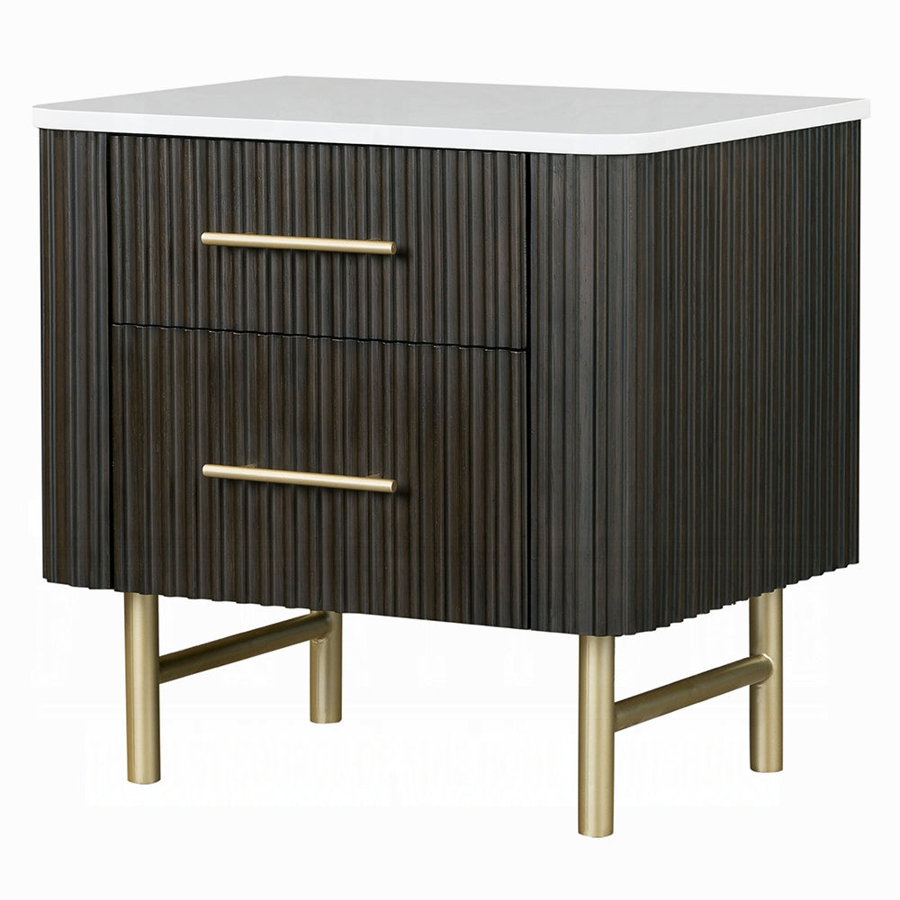 ACME Clayten 6-Piece Modern Luxury Bedroom Set Includes Panel Bed, Assembled Dresser, Assembled Chest, 2xAssembled Nightstands and Mirror, Box Spring NOT Required
