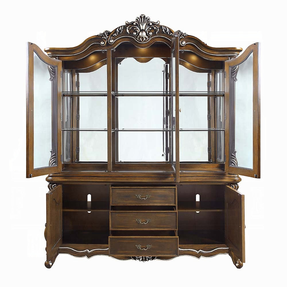 ACME Latisha Buffet & Hutch Antique Oak Finish DN01360