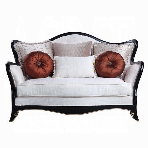 ACME Nurmive Colletion 3-Piece Living Room Set Include Sofa, Loveseat and Chair, Beige Fabric