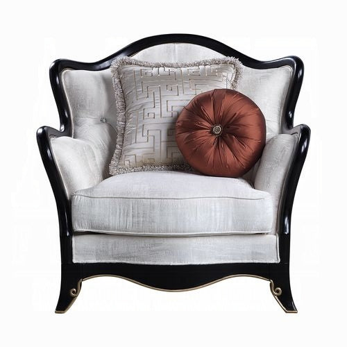ACME Nurmive Colletion 3-Piece Living Room Set Include Sofa, Loveseat and Chair, Beige Fabric