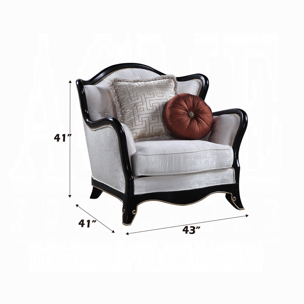 ACME Nurmive Colletion 3-Piece Living Room Set Include Sofa, Loveseat and Chair, Beige Fabric